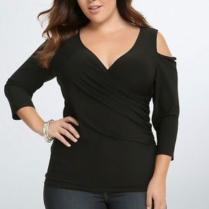 NWT Torrid Surplice Cold Shoulder Top